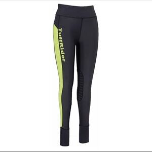 Tuffrider ladies marathon riding pants. Size XL. Neon yellow and charcoal. New.